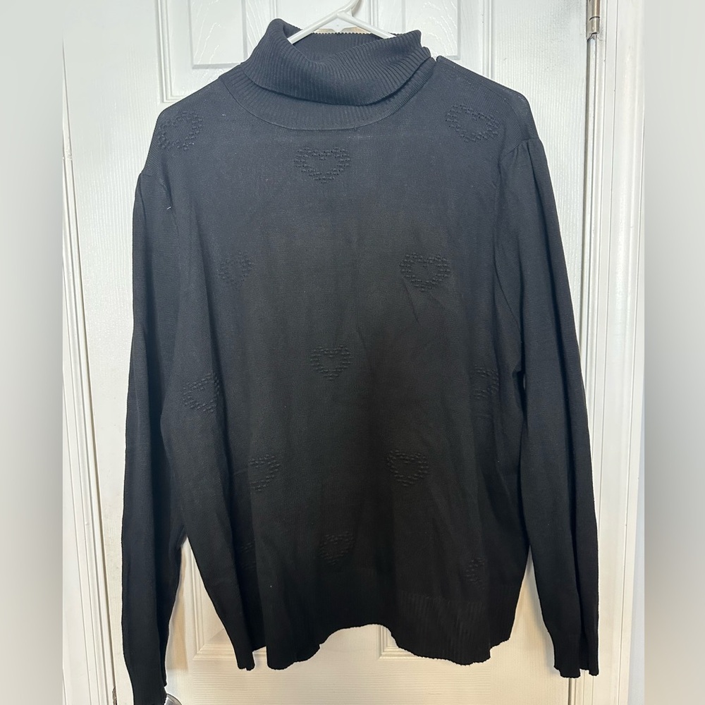 Black Heart Turtleneck Sweater 2X
